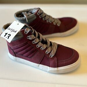 Cat & Jack Kids Maroon and Gray High-Top Sneakers